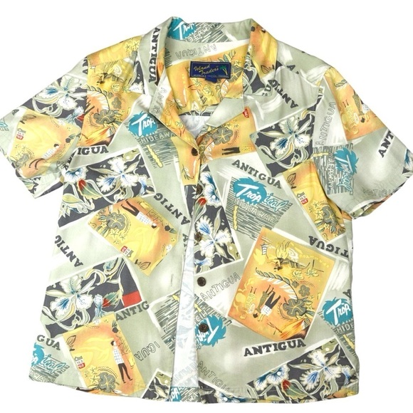 Vintage Island Traders Short Sleeve Button Down Tropical Rayon Shirt, Small - Picture 7 of 7